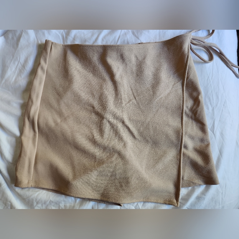 Tan Skorts with tie front